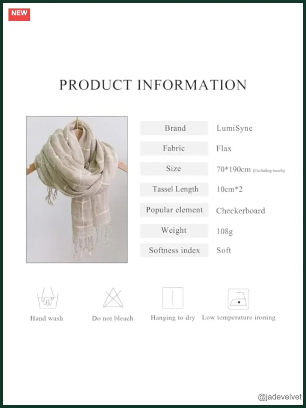 Flax Linen Fashion Scarf Plaid Striped Lightweight Breathable Shawl Wrap